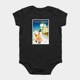 Berner Oberland,Switzerland,Ski Poster Baby Bodysuit